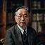 电影研究者老陈头像，中年男性戴眼镜，学者气质，书房环境